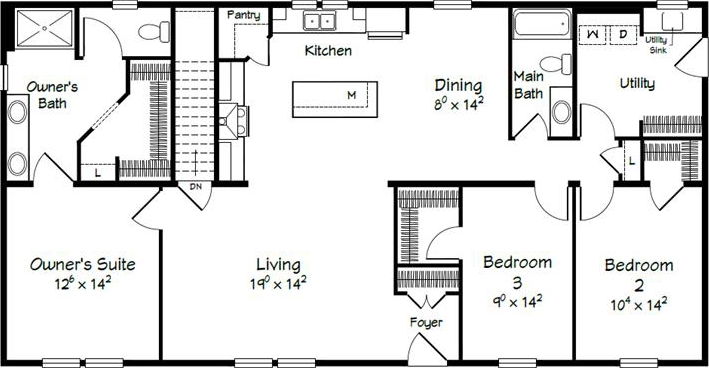 Evolution series chester model 3258b floor plan home features