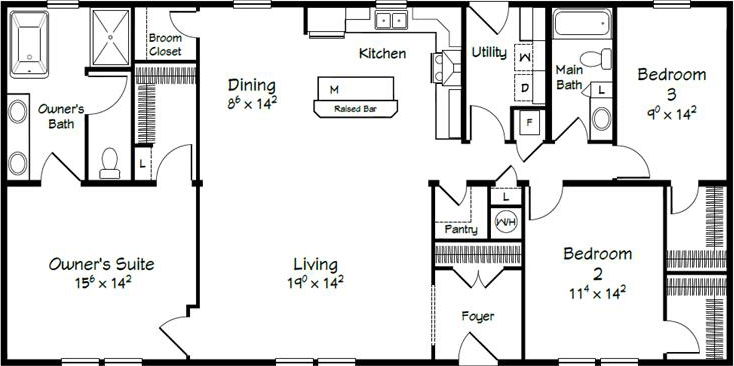 Evolution series harding model 3280 floor plan home features