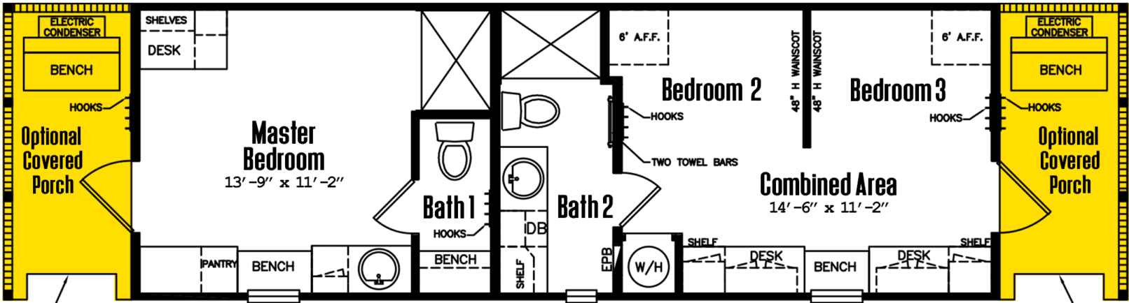 Tiny home 12×34-32a floor plan home features