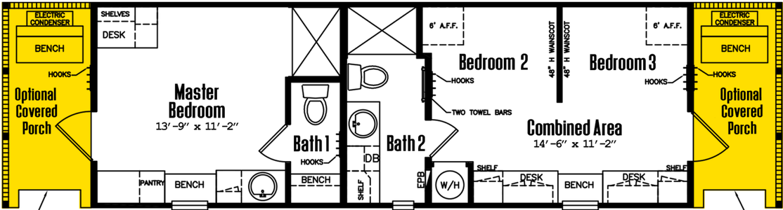 Tiny home 12×34-32a floor plan home features