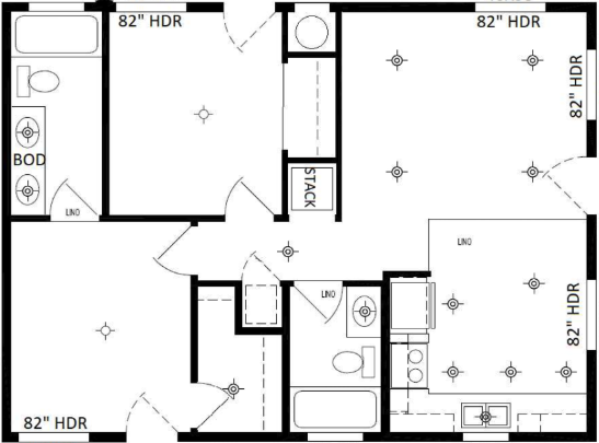 The claremont - 2 bath floor plan home features