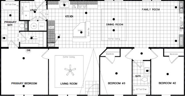 The noble floor plan home features