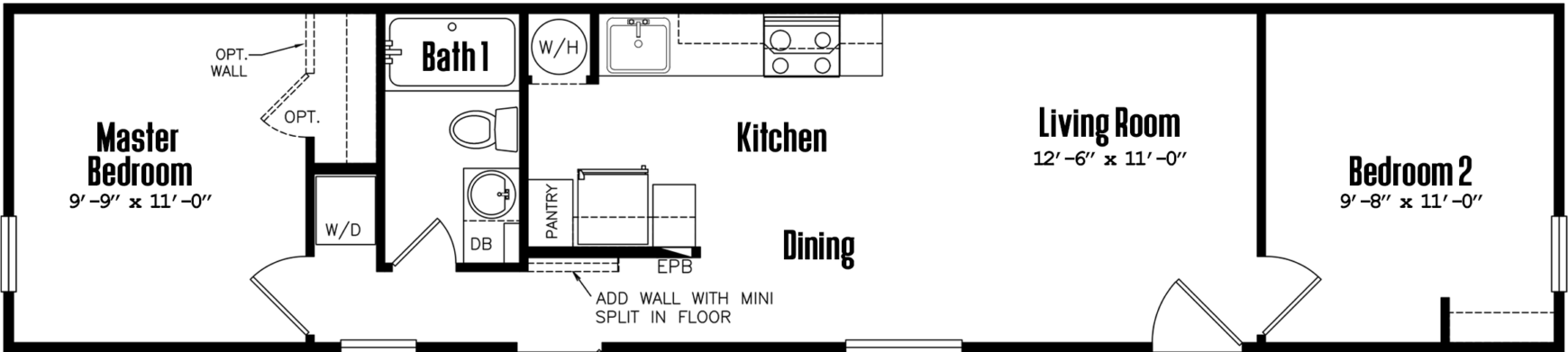 Singlewide s-12×56-21a-2 floor plan home features