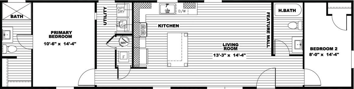 Trinity 60 floor plan home features
