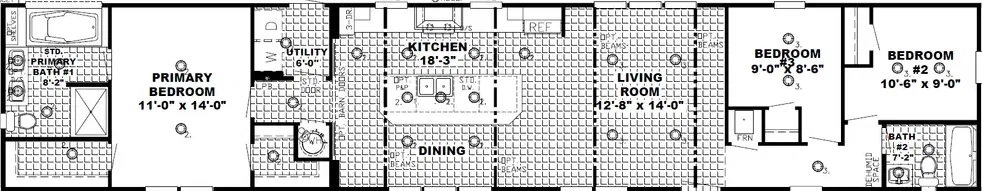 The seaside 3 floor plan home features