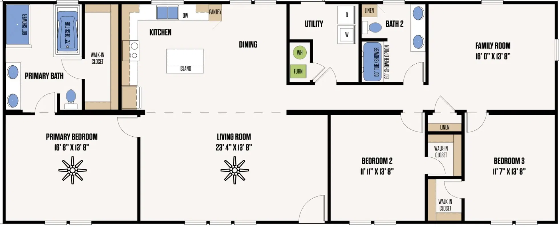 The fisher floor plan home features