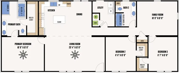 The fisher floor plan home features