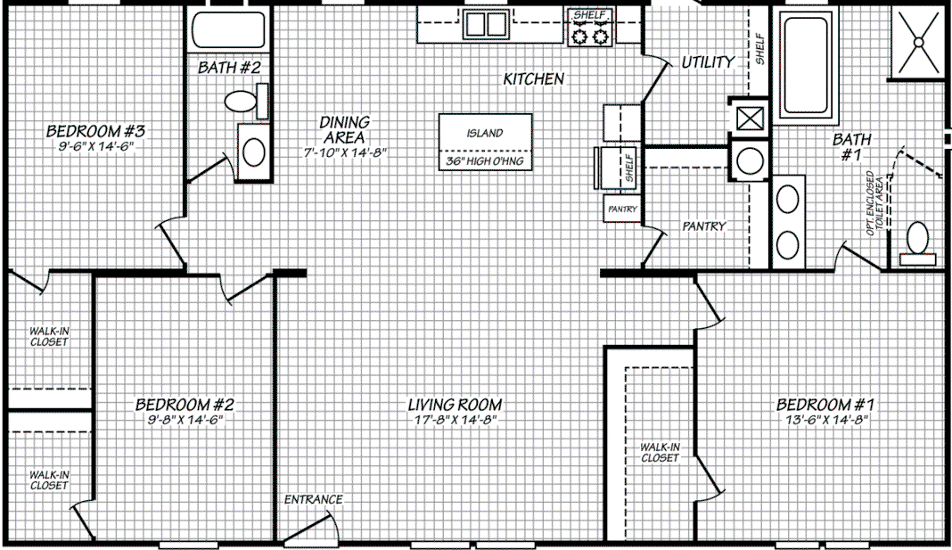 Pinnacle 32523p floor plan home features