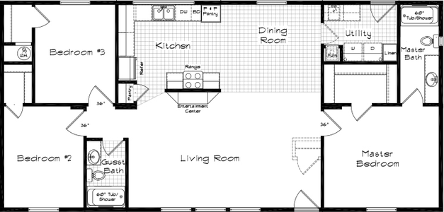 Pinehurst 2504-3 floor plan home features