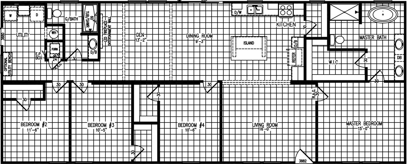 Rose r68e floor plan home features