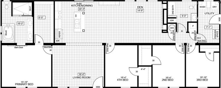 The revere floor plan home features