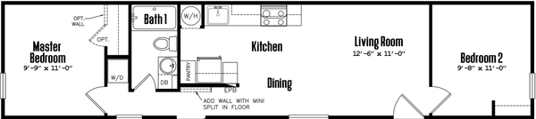 Singlewide 12×56-21a floor plan home features