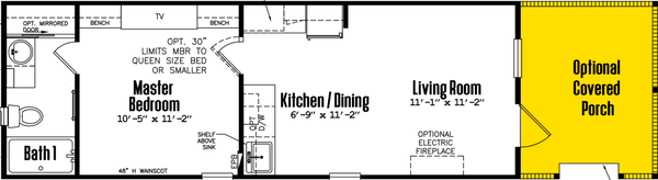 Tiny hacienda 12×34-11fla floor plan home features