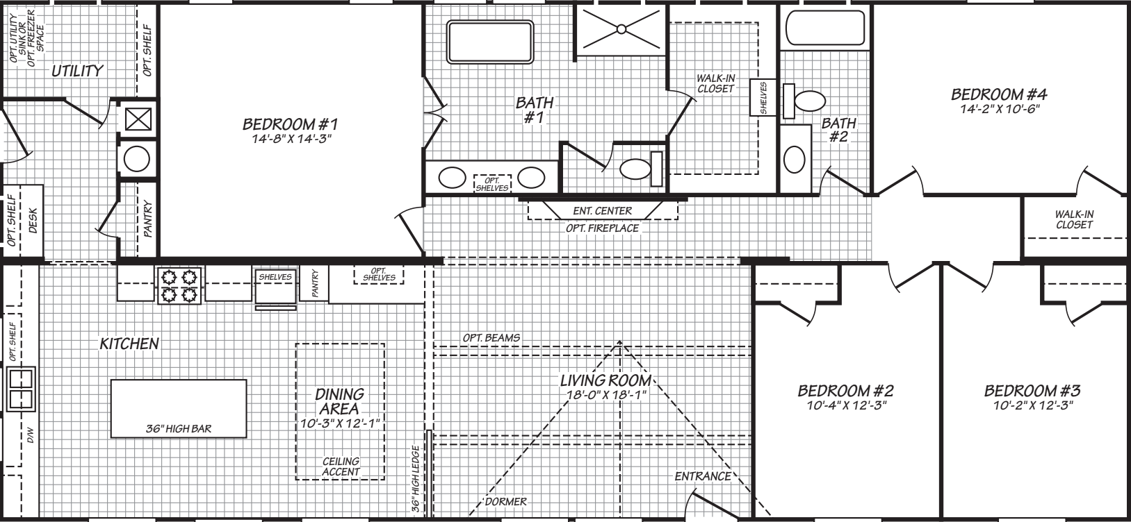 The Clover (30603F-2) Floor Plan