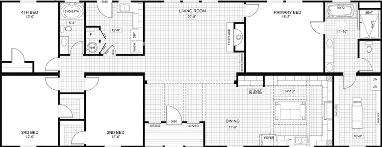 The bryant floor plan home features