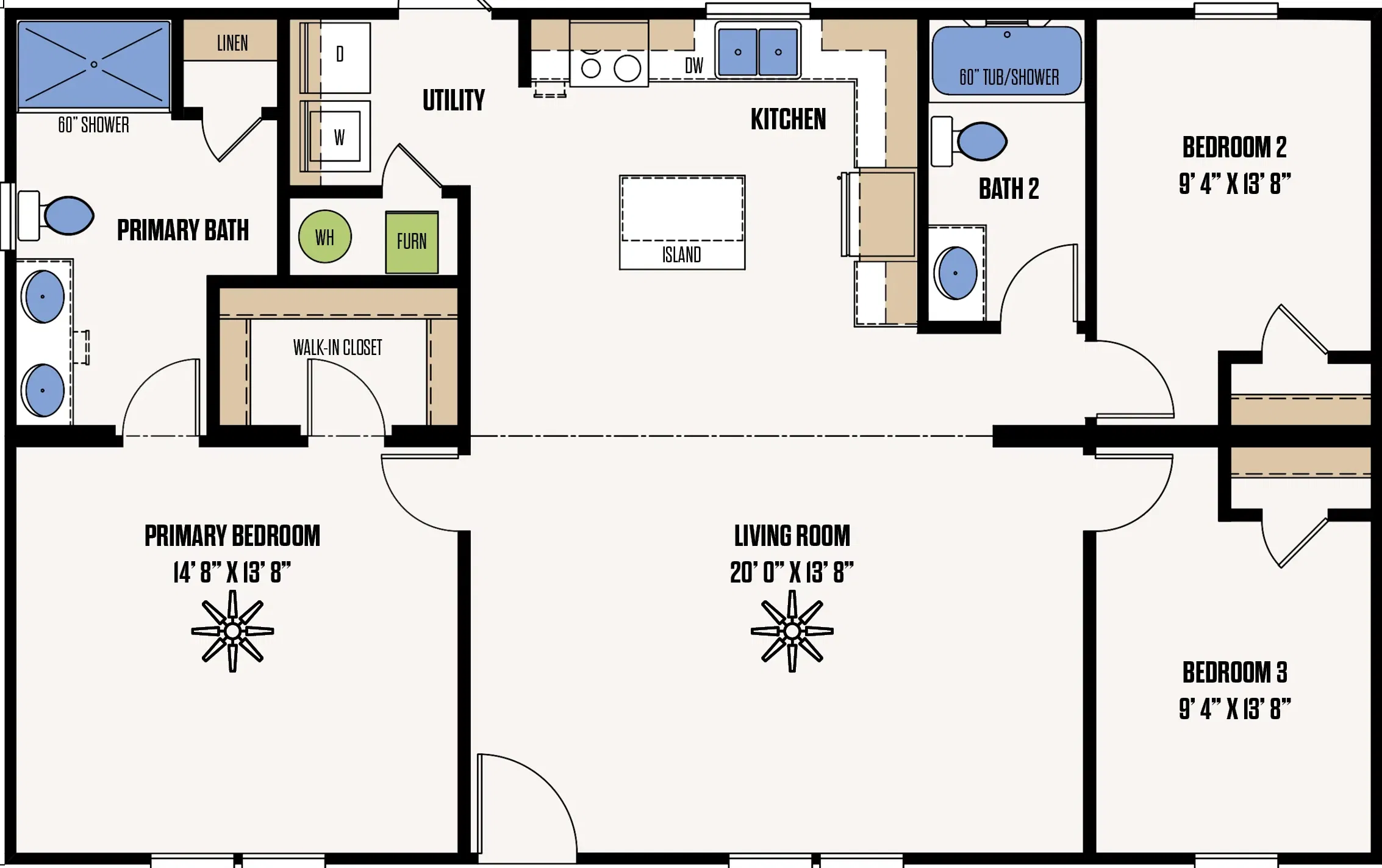 The archer floor plan home features