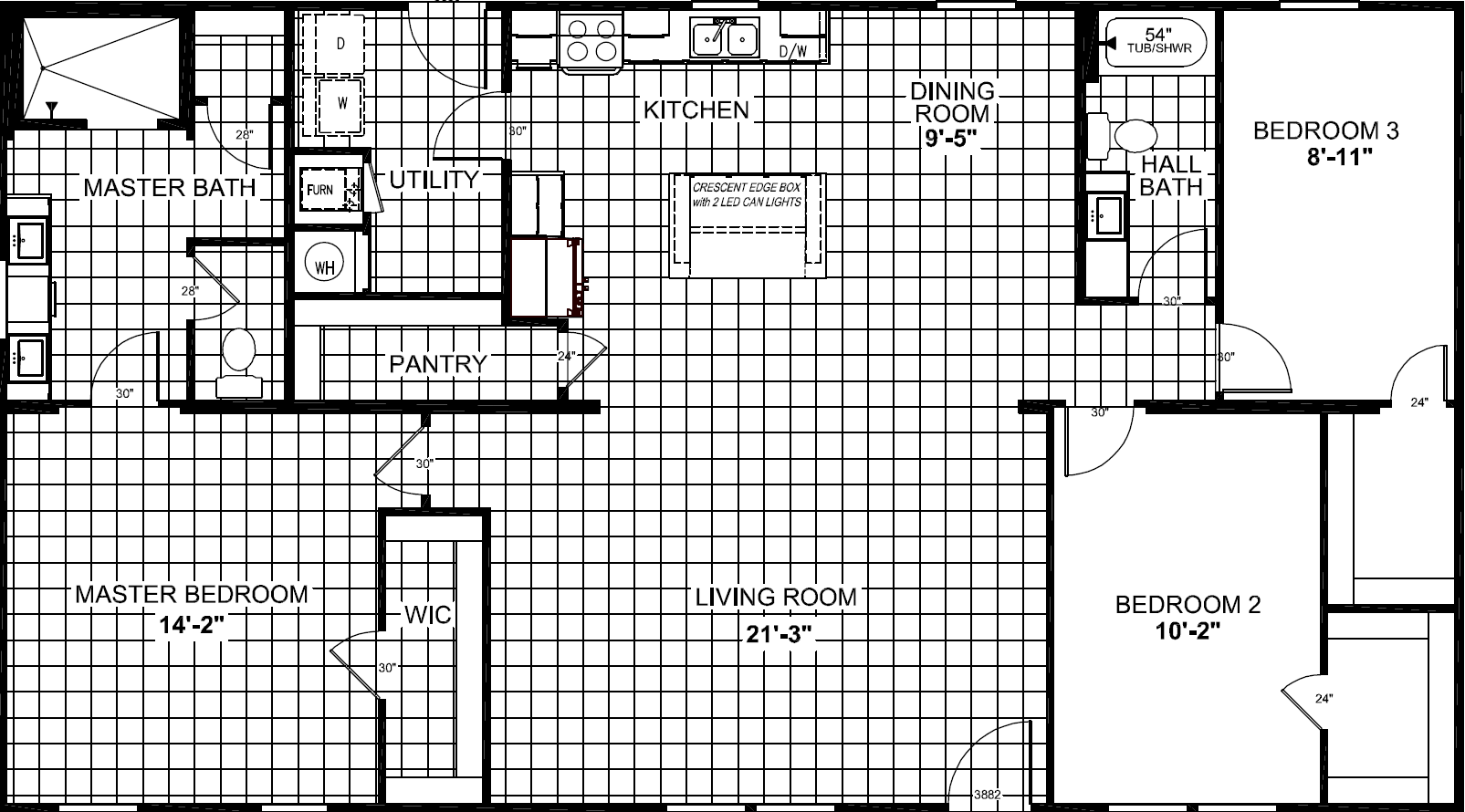 Aurora 9856 floor plan home features