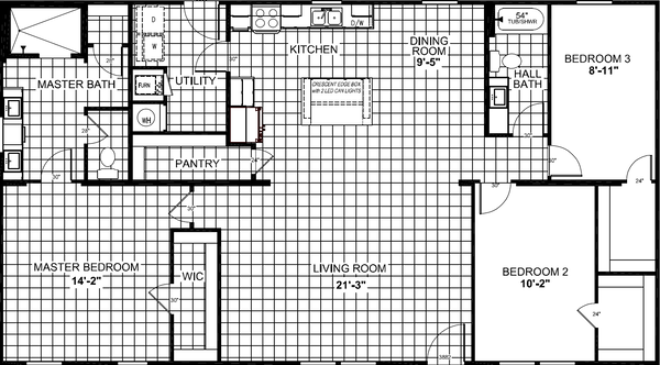 Aurora 9856 floor plan home features