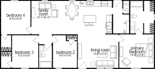 Redman 4406 floor plan home features