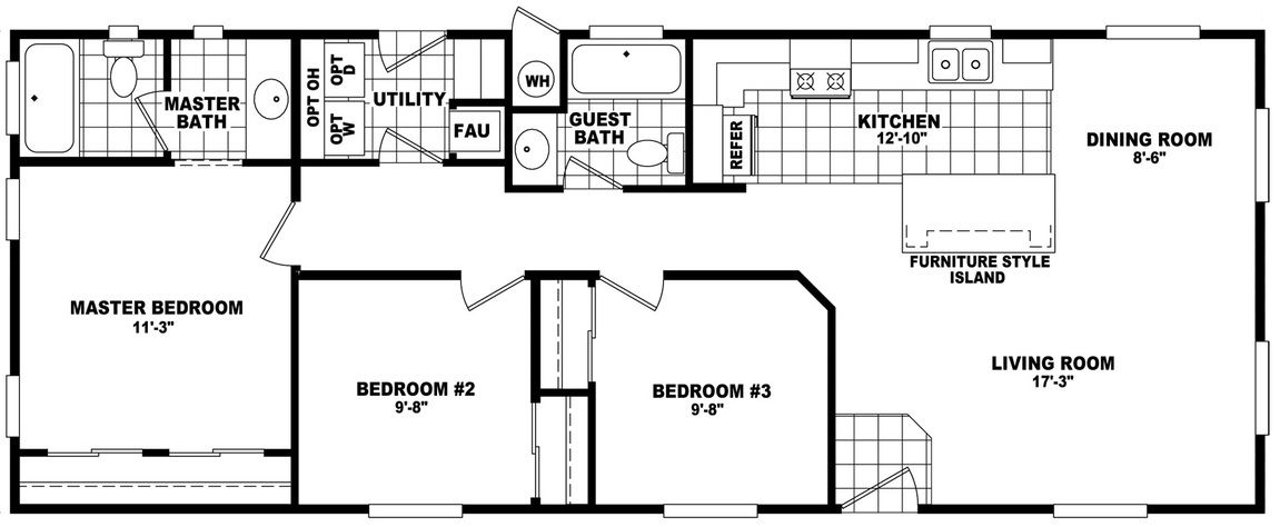 Wide Homes 20523A Floor Plan