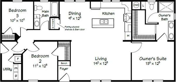Evolution series warren model 2856 floor plan home features