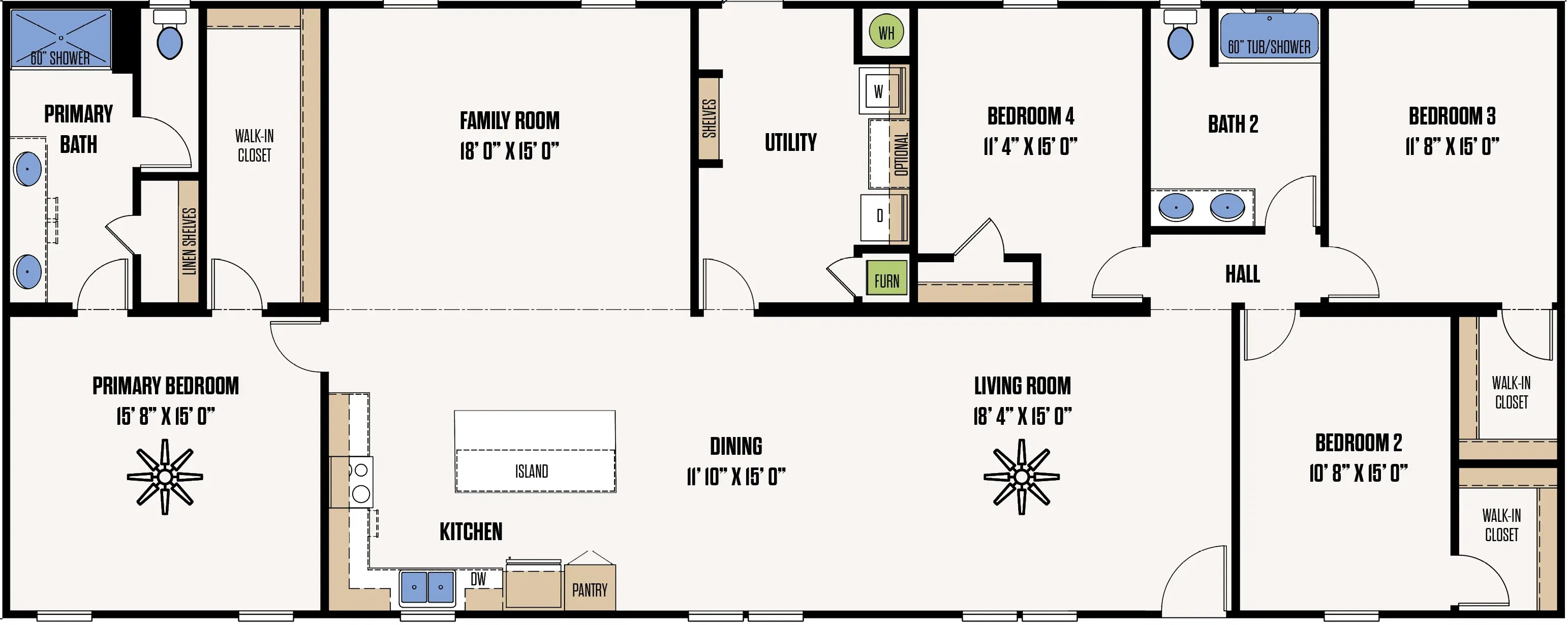 The trinity floor plan home features