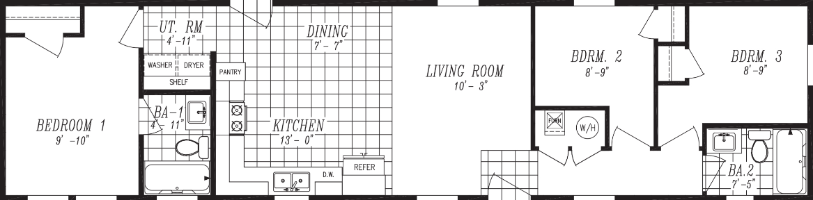 Columbia river single section 1008 floor plan home features