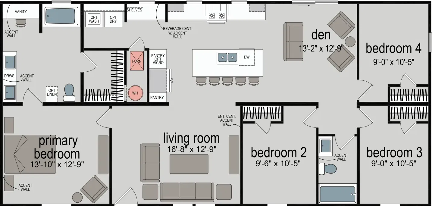 Embrace sunrise 233 floor plan home features
