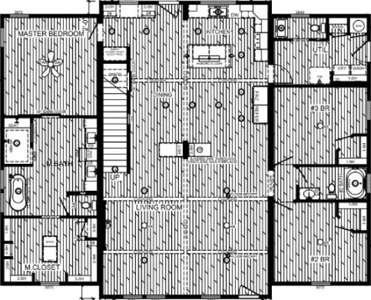 The barndominium floor plan home features
