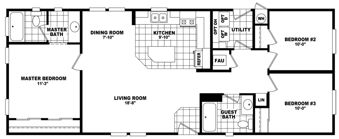 Wide Homes 20523B Floor Plan