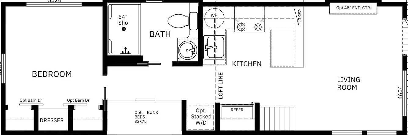 Barn owl floor plan home features