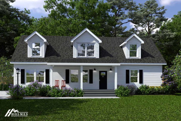 Diamond creek cape elevation, exterior, and hero home features