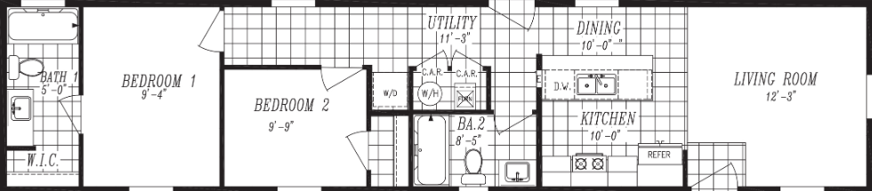 Columbia river single section 1005 floor plan home features