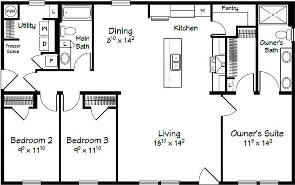 Evolution series wilson model 3248 floor plan home features