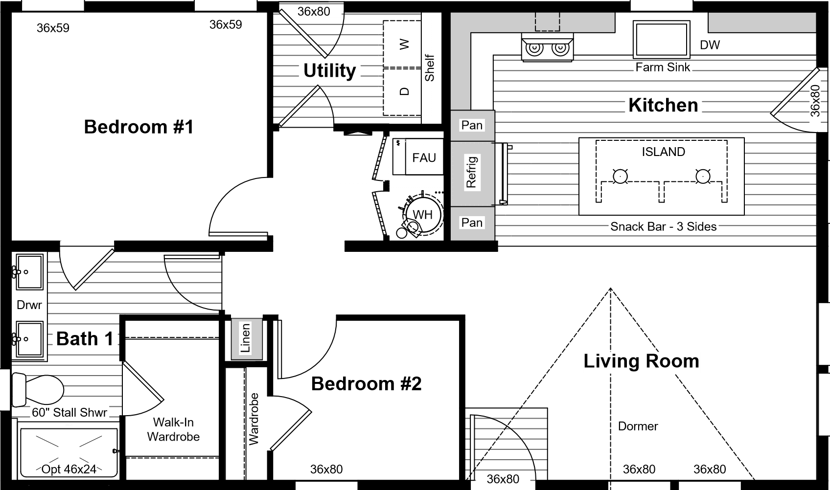 Light floor plan home features