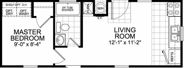 Micro floor plan home features