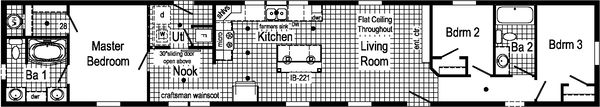 Astro elite singlewide 1a2802-p floor plan home features