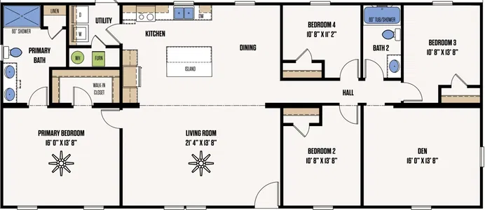 The dawson floor plan home features