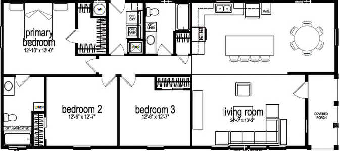 Benecia 624 floor plan home features