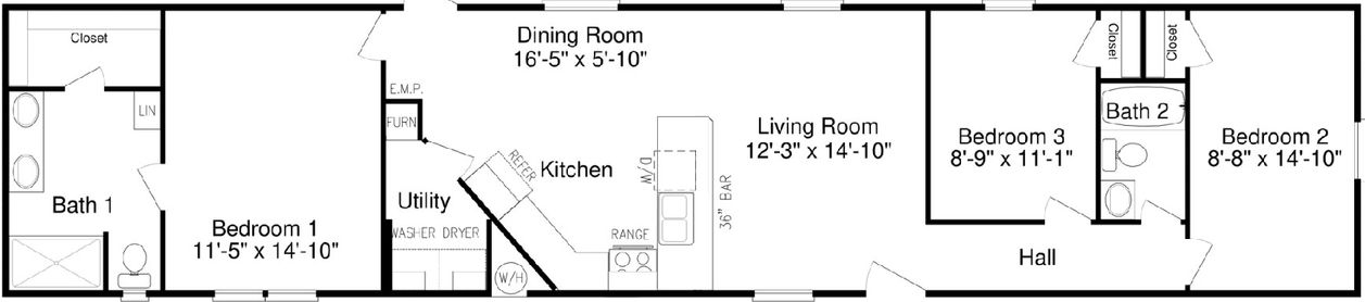 Solitaire 16723a floor plan home features