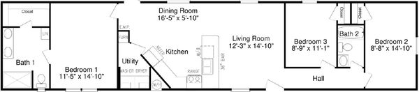 Solitaire 16723a floor plan home features