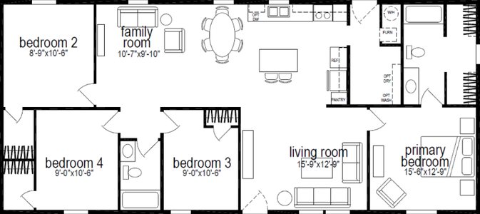 Redman 4406-6 floor plan home features