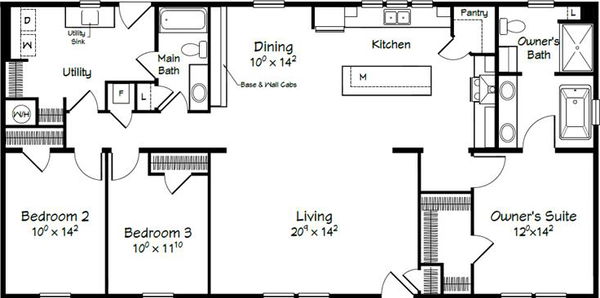 Evolution series taft model 3260 floor plan home features