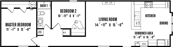 Singlewide h-16×60-21fka floor plan home features