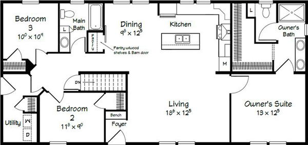 Evolution series warren model 2856b floor plan home features
