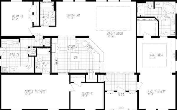 Majestic collection 9593-s floor plan home features