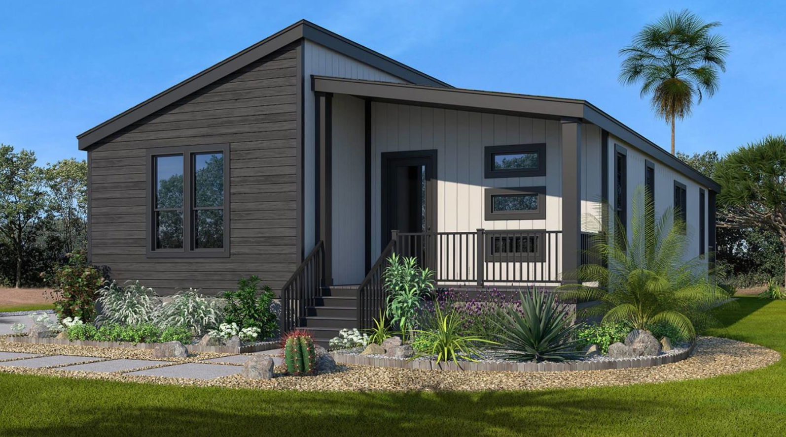 Canyon hero, elevation, and exterior home features