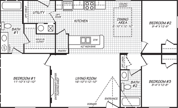 The hayden (28443e) floor plan home features