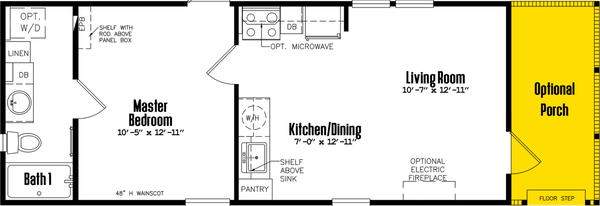 14 wide s-14×38-11fla floor plan home features