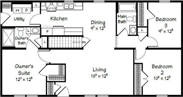 Evolution series pierce model 2850b floor plan home features